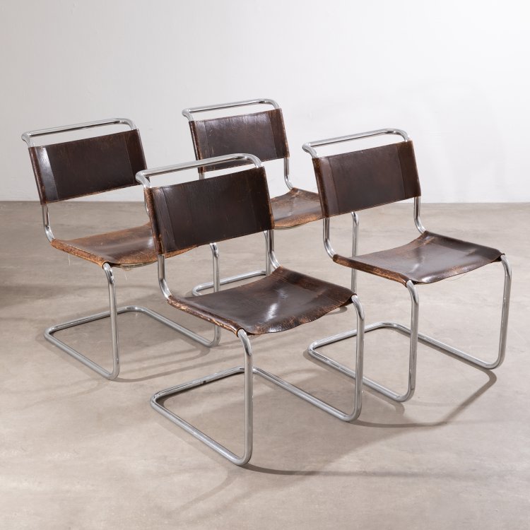 Hauptbild zu Objekt, 4 cantilever chairs model S 33, Mart Stam, Thonet, K-15 412