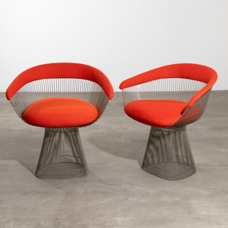Hauptbild zu Objekt, 2 armchairs from the Wire Group, Warren Platner, Knoll International, K-15 489