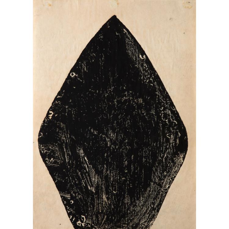 Hauptbild zu Objekt, Ohne Titel (Blattform in Schwarz), 1969, Hermann Gl&ouml;ckner, K-16B 470