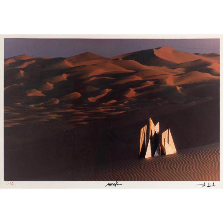 Hauptbild zu Objekt, Fotografie aus der Serie 'Expedition in k&uuml;nstliche G&auml;rten', 1976, Heinz Mack, K-16B 533