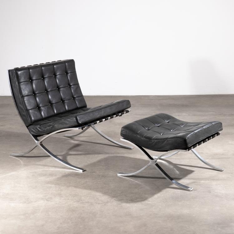 Hauptbild zu Objekt, Sessel Modell Barcelona mit Ottomane, Ludwig Mies van der Rohe, Knoll International, K-16B 560