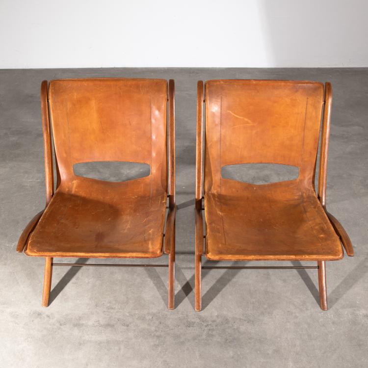 Bild 1 zu Objekt, 2 Schichtholz Sessel Modell X Chair 6103, Peter Hvidt,Orla M&oslash;lgaard-Nielsen, Fritz Hansen, K-16B 677
