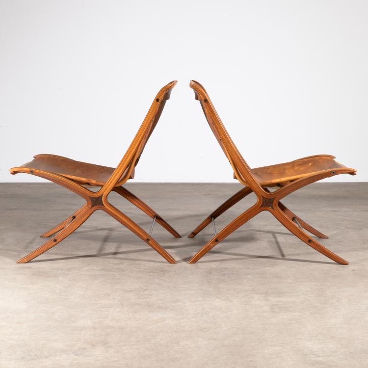 Bild 2 zu Objekt, 2 Schichtholz Sessel Modell X Chair 6103, Peter Hvidt,Orla M&oslash;lgaard-Nielsen, Fritz Hansen, K-16B 677