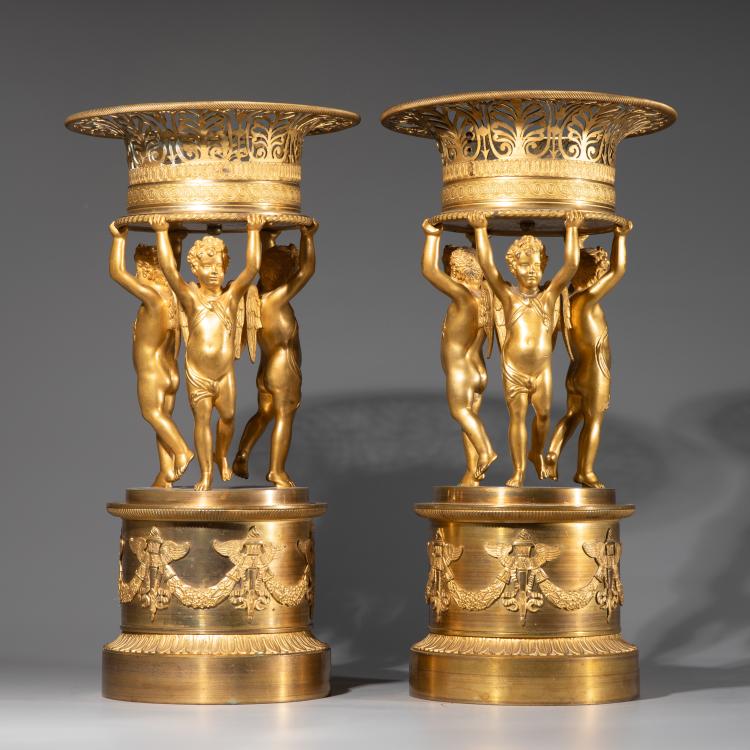 Bild 2 zu Objekt, Paar Empire-Tafelaufs&auml;tze, um 1815/20, Feuchere, Pierre Fran&ccedil;ois (zug. / attr.), K-16A 60