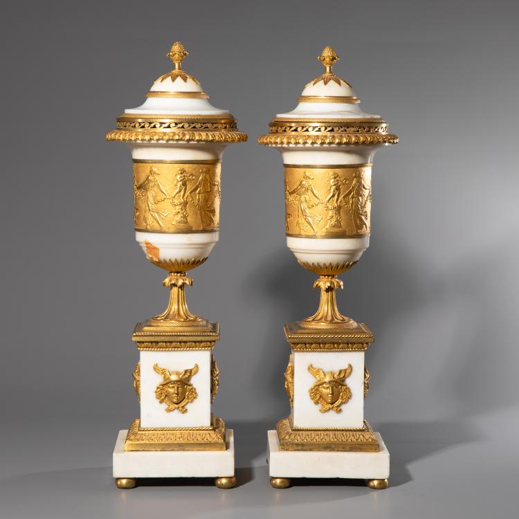 Bild 1 zu Objekt, Paar Directoire Cassolettes Br&ucirc;le Parfum, um 1800, H&eacute;ricourt, Jean-Baptiste (zug./attr.), K-16A 34