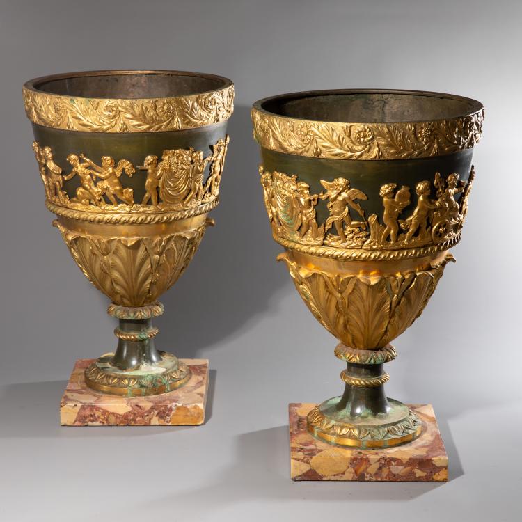 Hauptbild zu Objekt, Paar Cachepots im Empire Stil, Frankreich, K-16A 53