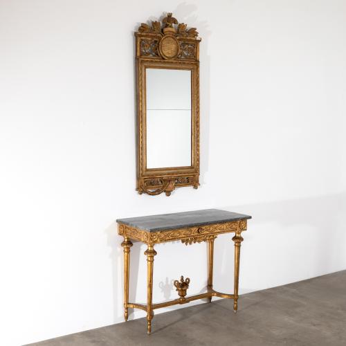 Klassizistischer Konsoltisch und Spiegel