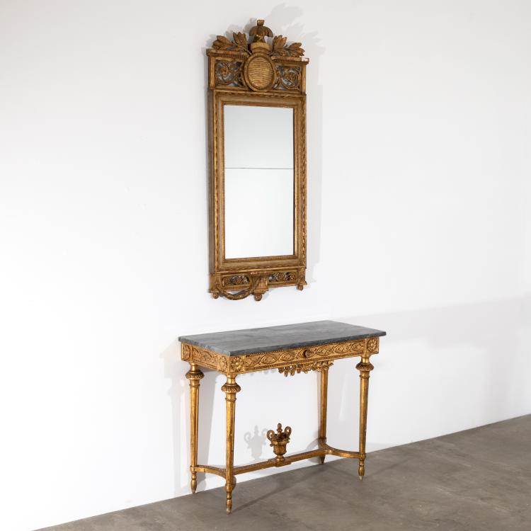Hauptbild zu Objekt, Klassizistischer Konsoltisch und Spiegel, K-16A 21