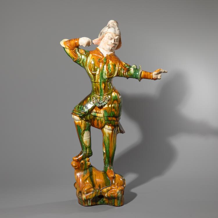 Bild 8 zu Objekt, Paar W&auml;chterfiguren (Lokapala) mit Sancai-Glasur, K-16A 6