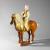 Figur eines Pferdes mit Reiter