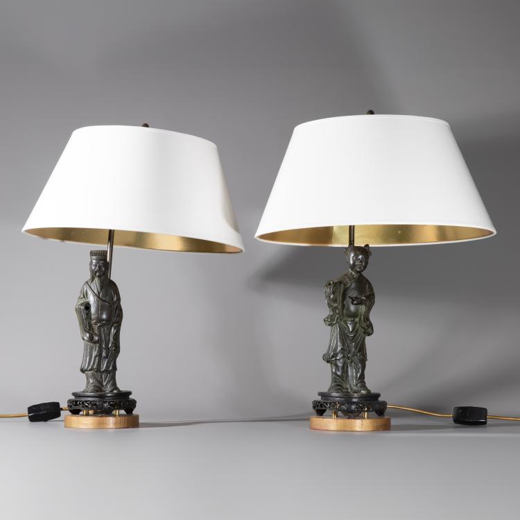 Hauptbild zu Objekt, Zwei Bronzefiguren von Unsterblichen im Ming-Stil, K-16A 8