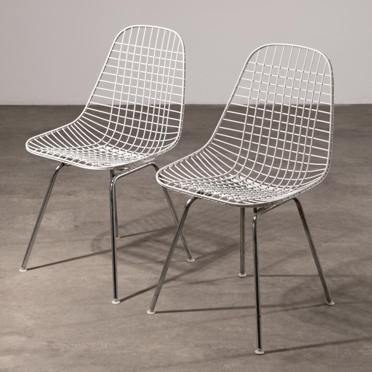Hauptbild zu Objekt, 2 x Wire Chairs Modell DKH, Charles & Ray Eames, Vitra, K-16O 36