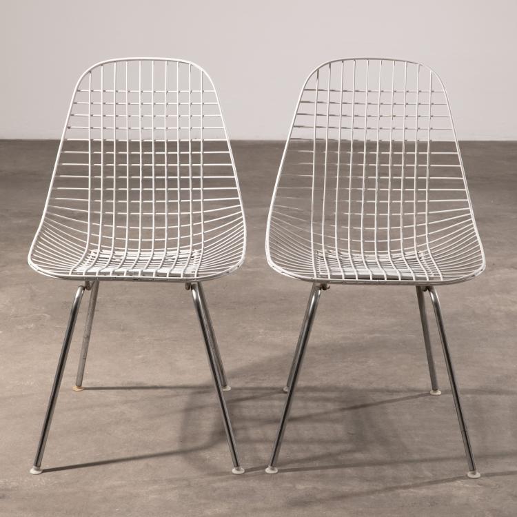 Bild 1 zu Objekt, 2 x Wire Chairs Modell DKH, Charles & Ray Eames, Vitra, K-16O 36