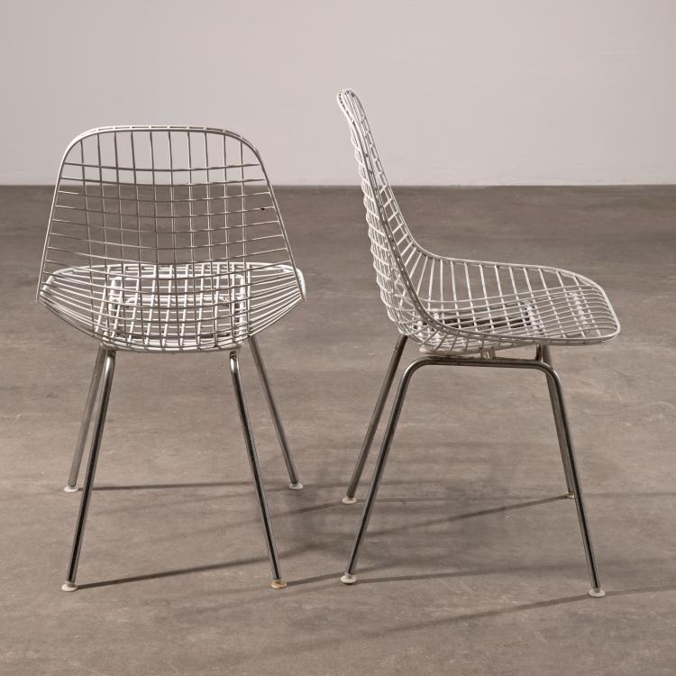 Bild 3 zu Objekt, 2 x Wire Chairs Modell DKH, Charles & Ray Eames, Vitra, K-16O 36