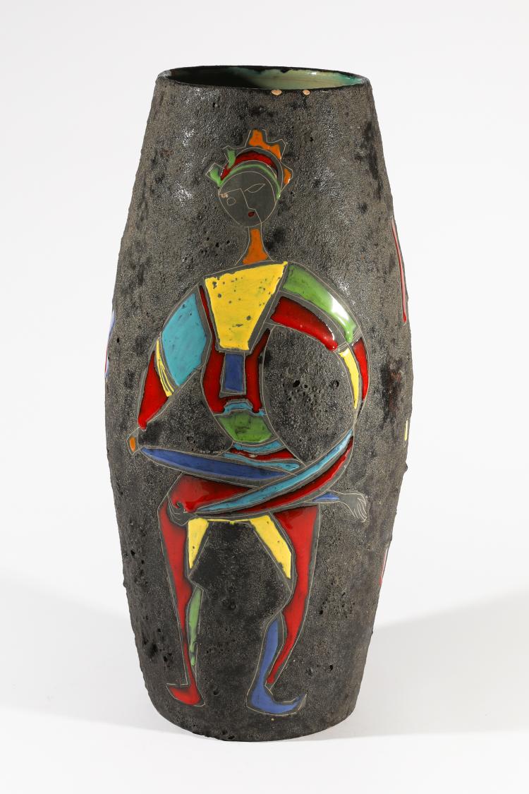 Hauptbild zu Objekt, Vase mit Emailledekor, Italien, K-16O 44