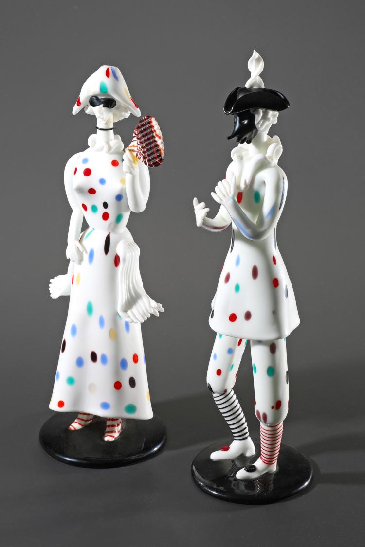 Hauptbild zu Objekt, 2 characters from the Commedia dell'Arte, Arlecchino and Colombina, Fulvio Bianconi, K-16O 177