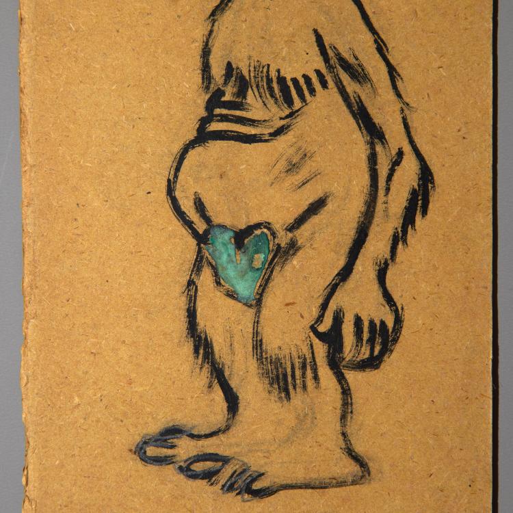 Bild 2 zu Objekt, Skizze Schimpanse und Liebespaar, Christian Rohlfs, K-16B 321