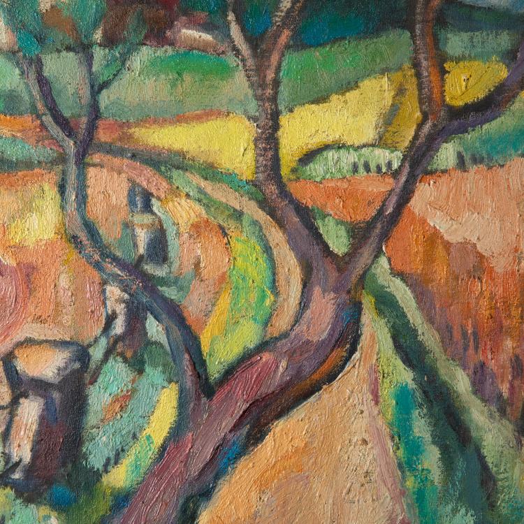 Bild 3 zu Objekt, 'Landschaft mit kreisender Sonne', wohl 1920er Jahre, K-16B 312