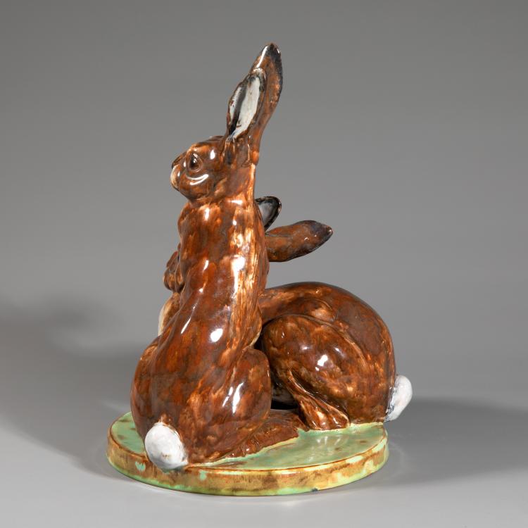 Bild 3 zu Objekt, Majolika-Figur 'Hasengruppe', Cadinen, Majolika- u. Terracotta - Werkst&auml;tten, K-16A 212
