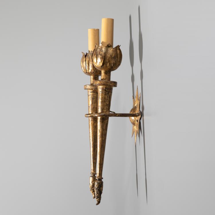 Bild 2 zu Objekt, Paar elektrifizierte Wandleuchten, um 1946, Gilbert Poillerat, K-16A 30