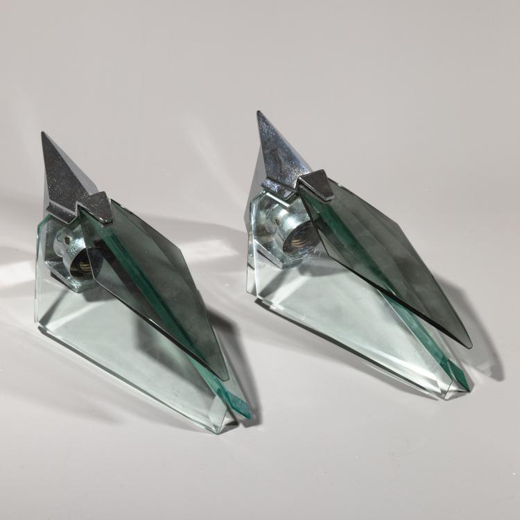 Bild 2 zu Objekt, 2 Wandleuchten im Stile von Fontana Arte, K-16O 50