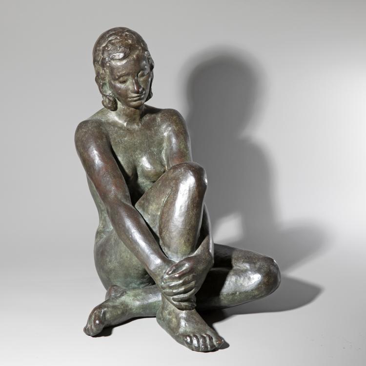 Hauptbild zu Objekt, Bronze 'Tr&auml;umende', 1935, Fritz Klimsch, Noack, H. Berlin, K-16B 289