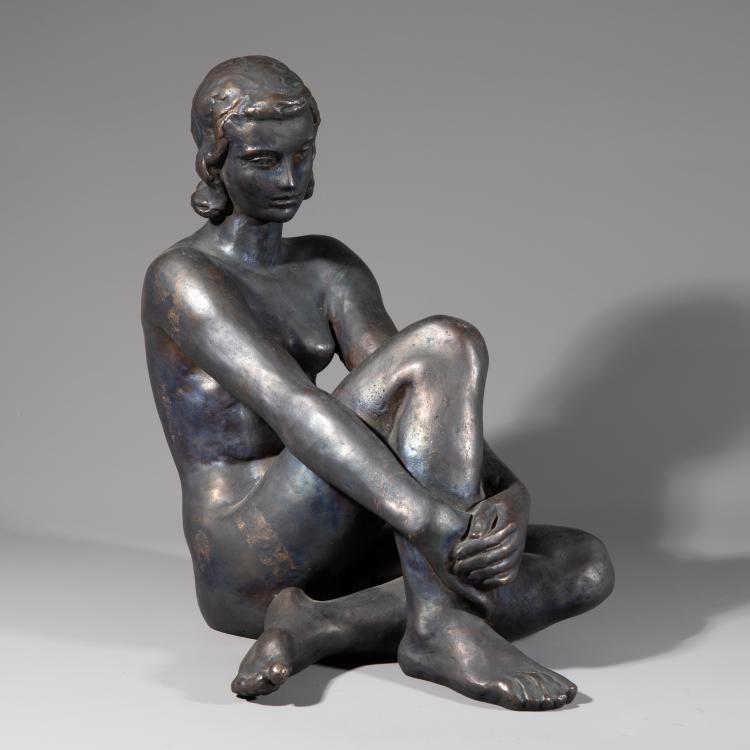 Hauptbild zu Objekt, Bronze 'Tr&auml;umende', 1947, Fritz Klimsch, K-16B 291