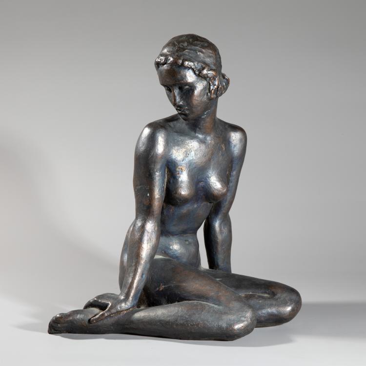 Hauptbild zu Objekt, Bronze 'Versonnen', 1931, Fritz Klimsch, Noack, H., Berlin, K-16B 292