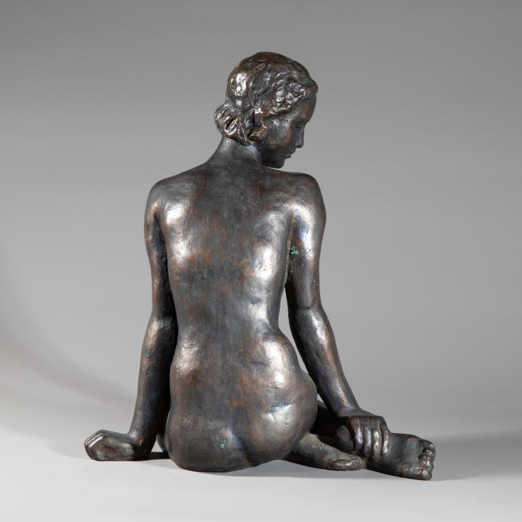 Bild 3 zu Objekt, Bronze 'Versonnen', 1931, Fritz Klimsch, Noack, H., Berlin, K-16B 292
