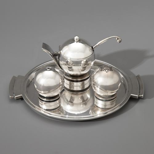 Fünfteilige Menage, um 1930