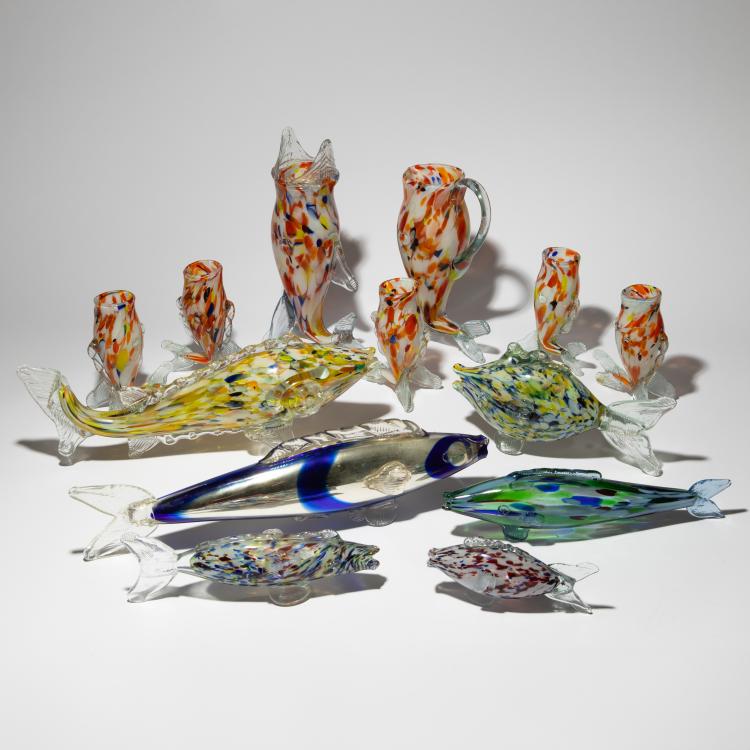 Hauptbild zu Objekt, 13 Fische, 1950er Jahre, Murano, K-16A 185