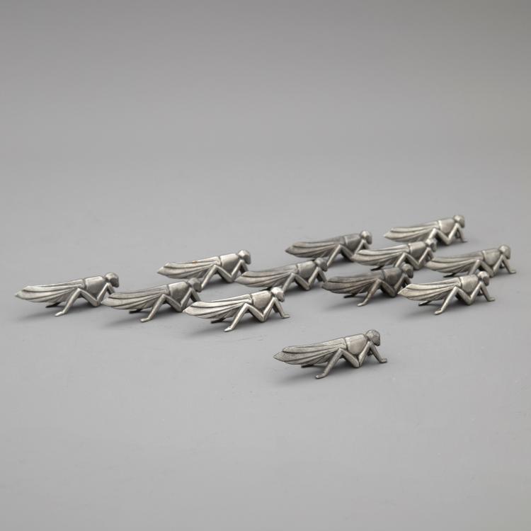 Bild 1 zu Objekt, 12 Messerb&auml;nkchen und Schreibset, um 1920, Frankreich, K-16A 85