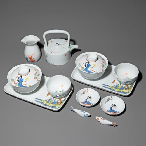 Teeservice Kakiemon-Stil mit Figuren