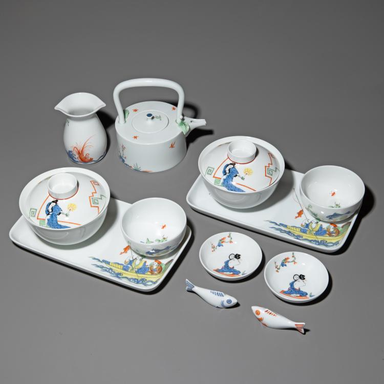 Hauptbild zu Objekt, Teeservice Kakiemon-Stil mit Figuren, Meissen, KPM, K-16A 199