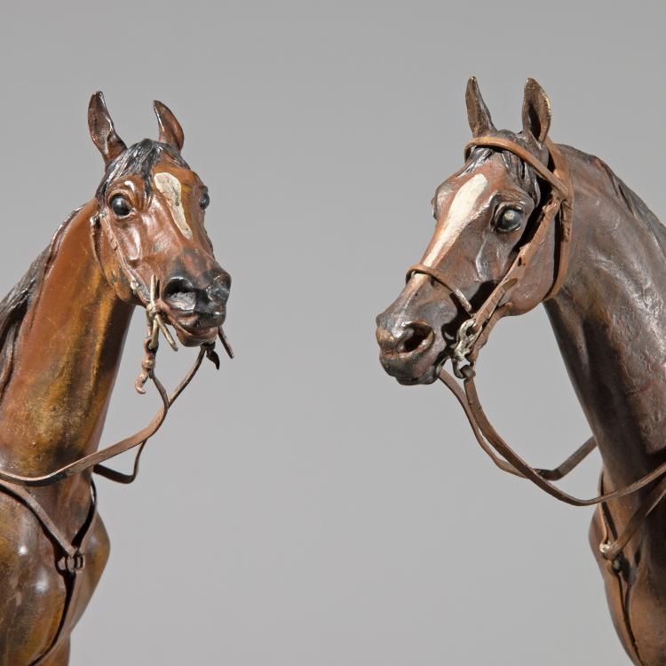 Bild 1 zu Objekt, Konvolut: 2 gro&szlig;e und 2 kleine gesattelte Pferde, 1900-1911, Franz Xaver Bergmann, Bergmann, Franz Xaver, Wien u.a., K-16B 278