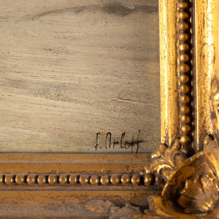 Bild 10 zu Objekt, Gem&auml;ldepaar 'Pferdeschlitten im Winter', 19. Jh., K-16B 308