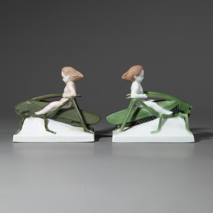 Bild 1 zu Objekt, Zwei Porzellanfiguren 'Sommerritt', Albert Caasmann, Rosenthal, Selb, K-16A 192