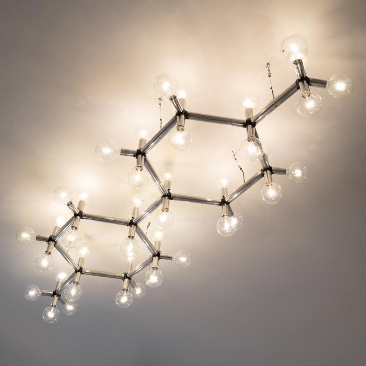 Hauptbild zu Objekt, Gro&szlig;e Deckenleuchte Modell Lichtstruktur, Robert Haussmann, Swiss Lamp, K-16B 609