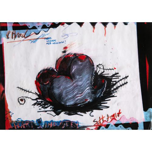 Zeichnung des Sessels Soft Heart + Einladungskarte