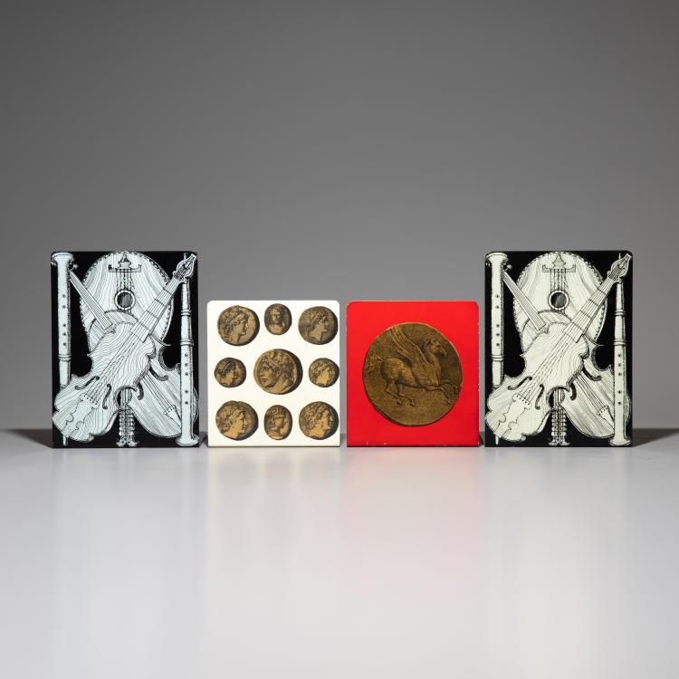 Bild 1 zu Objekt, 2 Buchst&uuml;tzen Modell Cammei + 2 Buchst&uuml;tzen Strumenti Musicali, Piero Fornasetti, Fornasetti, K-16B 709