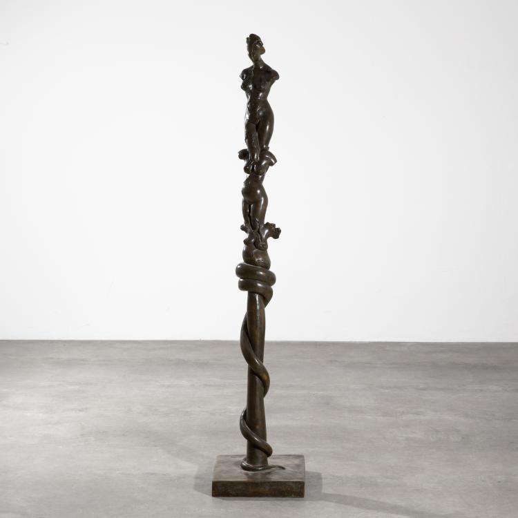 Hauptbild zu Objekt, Skulptur 'Schlange, sich dreimal h&auml;utend', 1989, Michael Schwarze, K-16B 335