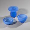 Vase und 2 Schalen 'Sommerso a bollicine'