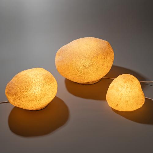 3 Bodenleuchten Modell Moon Rock Lamp / Dora