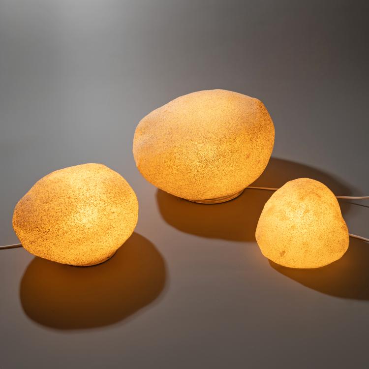 Hauptbild zu Objekt, 3 Bodenleuchten Modell Moon Rock Lamp / Dora, Andr&eacute; Cazenave, Singleton / Zicoli, K-16B 631