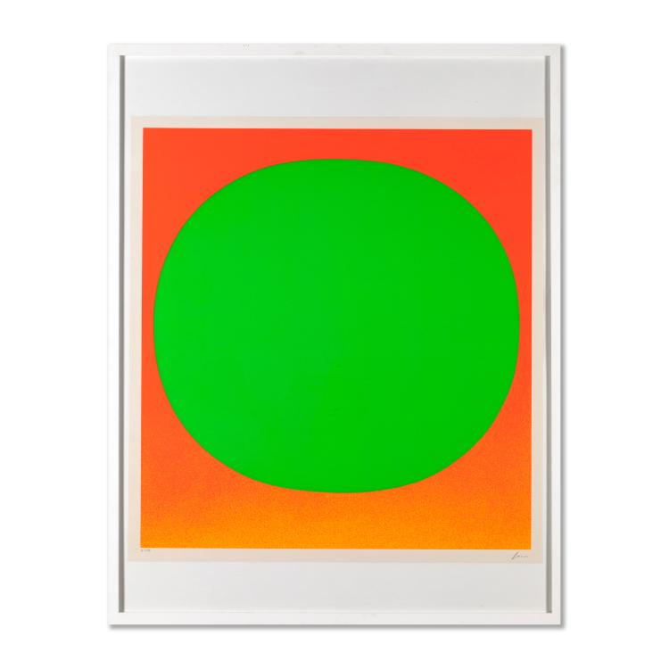 Bild 1 zu Objekt, 'Gr&uuml;nes Rund auf leuchtrot warm', Rupprecht Geiger, K-16B 496