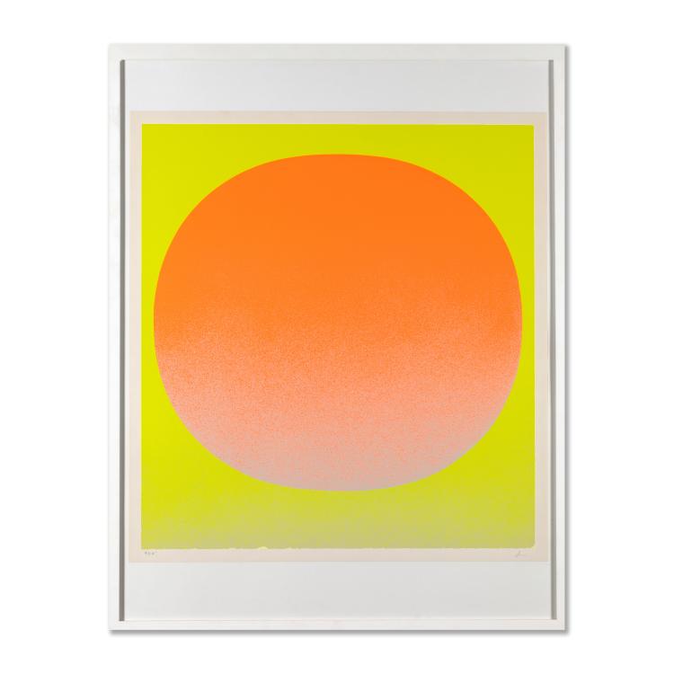 Hauptbild zu Objekt, 'Leuchtrot-oranges Rund auf leuchtgelb', Rupprecht Geiger, K-16B 497