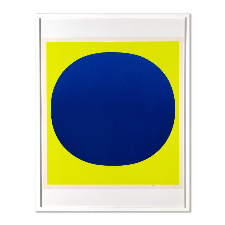 Bild 1 zu Objekt, 'Blaues Rund auf leuchtgelb', Rupprecht Geiger, K-16B 499