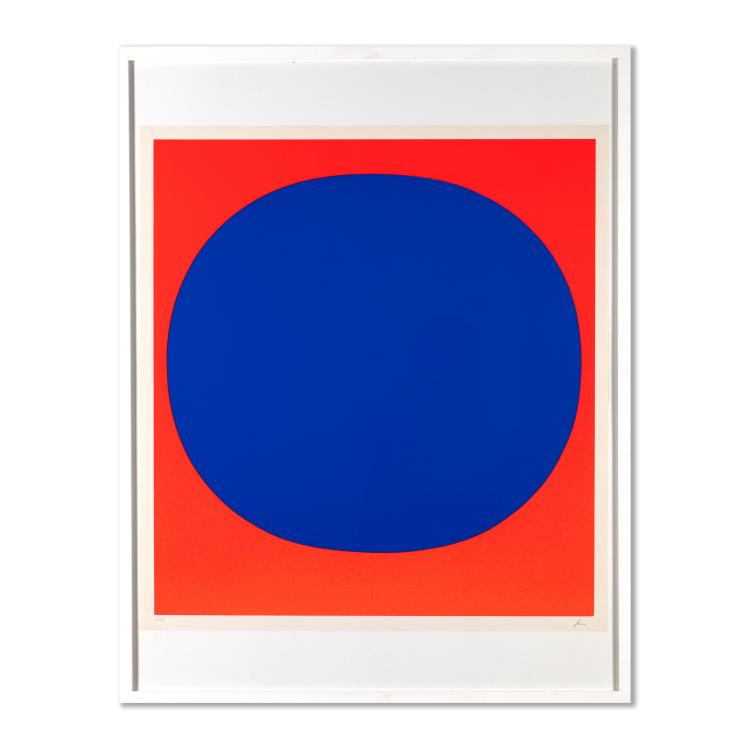 Bild 1 zu Objekt, 'Blaues Runs auf leuchtrot warm', Rupprecht Geiger, K-16B 498