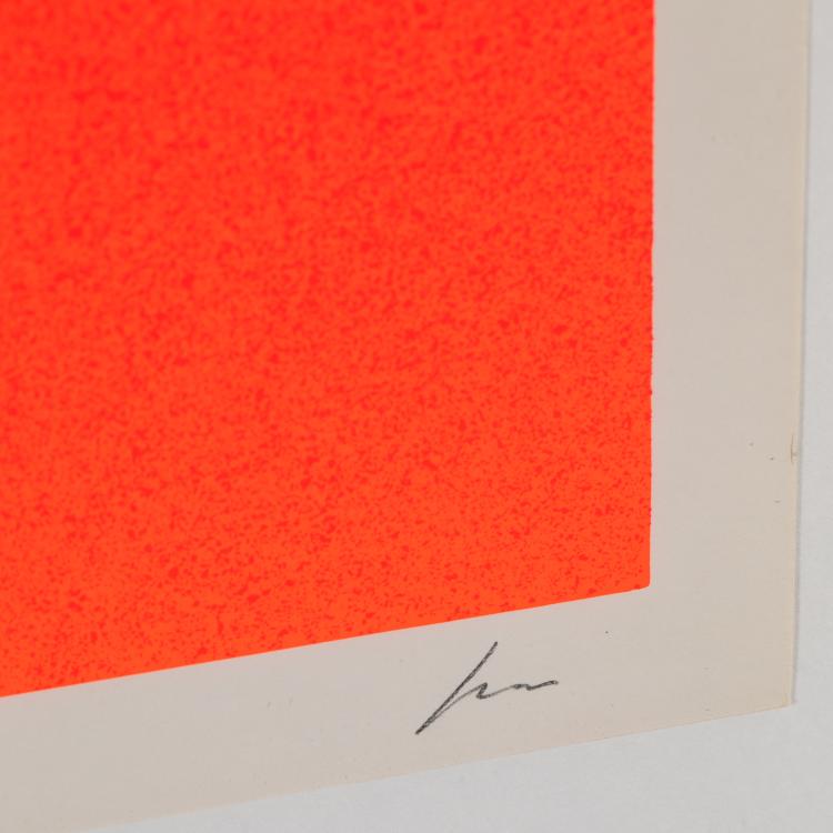 Bild 2 zu Objekt, 'Blaues Runs auf leuchtrot warm', Rupprecht Geiger, K-16B 498