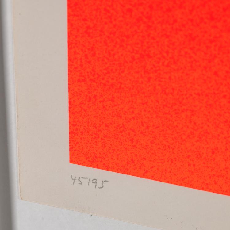 Bild 3 zu Objekt, 'Blaues Runs auf leuchtrot warm', Rupprecht Geiger, K-16B 498